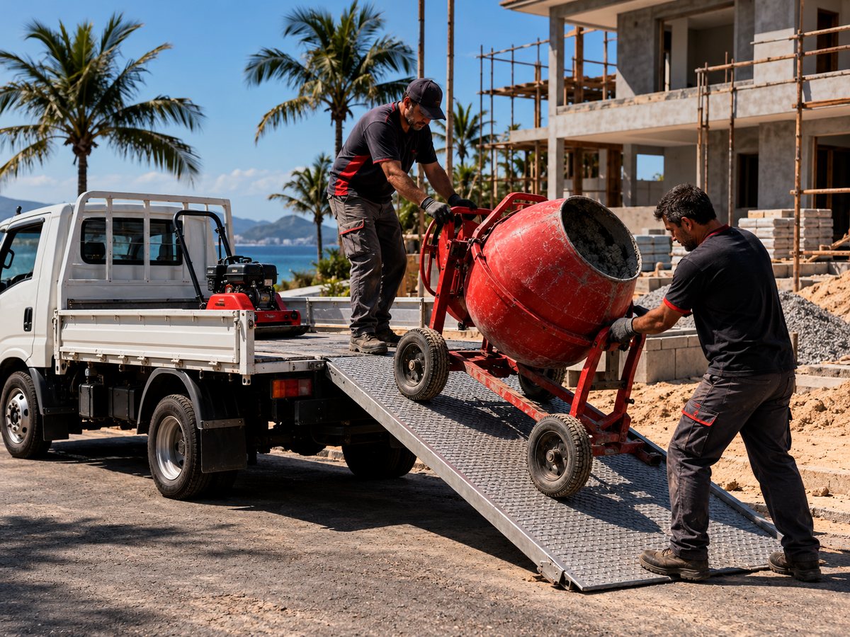 Entrega de equipamento na obra